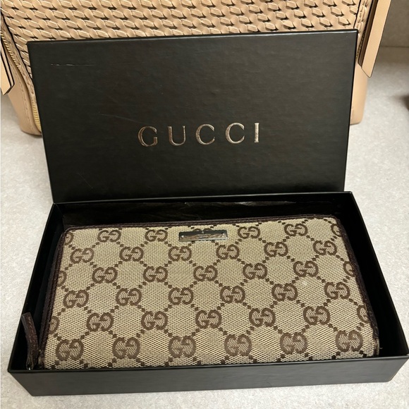 Gucci Handbags - Gucci GG Canvas Zip Around Wallet with Box